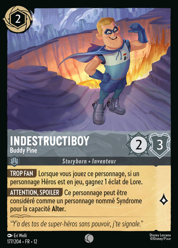 177/204 - Indestructiboy - Buddy Pine — Carte Disney Lorcana Contrées Inconnues 177/204