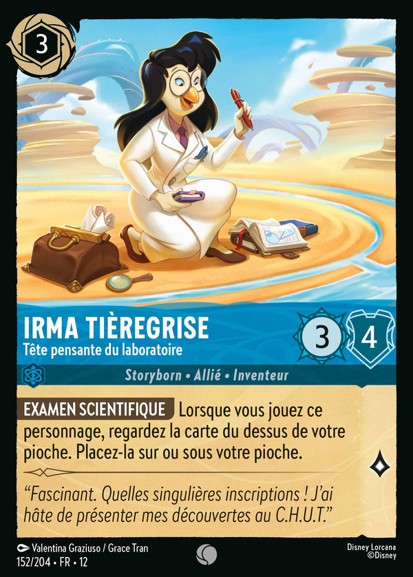 152/204 - Irma Tièregrise - Tête pensante du laboratoire — Carte Disney Lorcana Contrées Inconnues 152/204