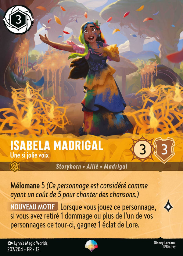 207/204 - Isabela Madrigal - Une si jolie voix — Carte Disney Lorcana Contrées Inconnues 207/204