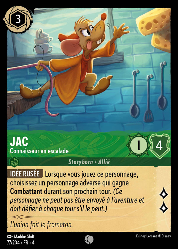 077/204 - Jac - Connaisseur en escalade — Carte Disney Lorcana Le Retour d'Ursula 77/204