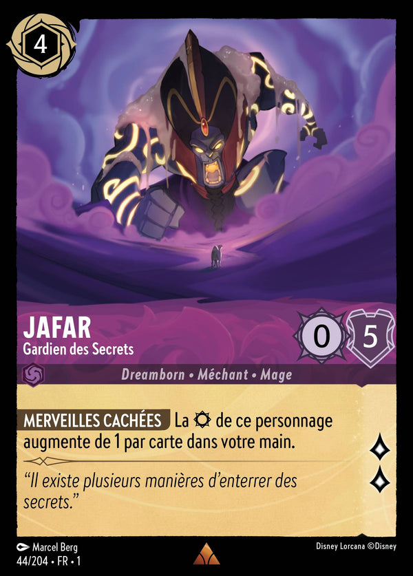 044/204 - Jafar - Gardien des Secrets — Carte Disney Lorcana Premier Chapitre 44/204