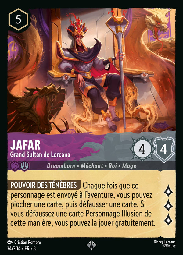 074/204 - Jafar - Grand Sultan de Lorcana — Carte Disney Lorcana Le Règne de Jafar 74/204