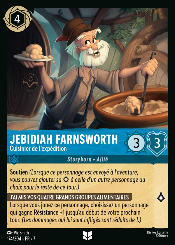 174/204 - Jebidiah Farnsworth - Cuisinier de l'expédition — Carte Disney Lorcana L'île d'Archazia 174/204