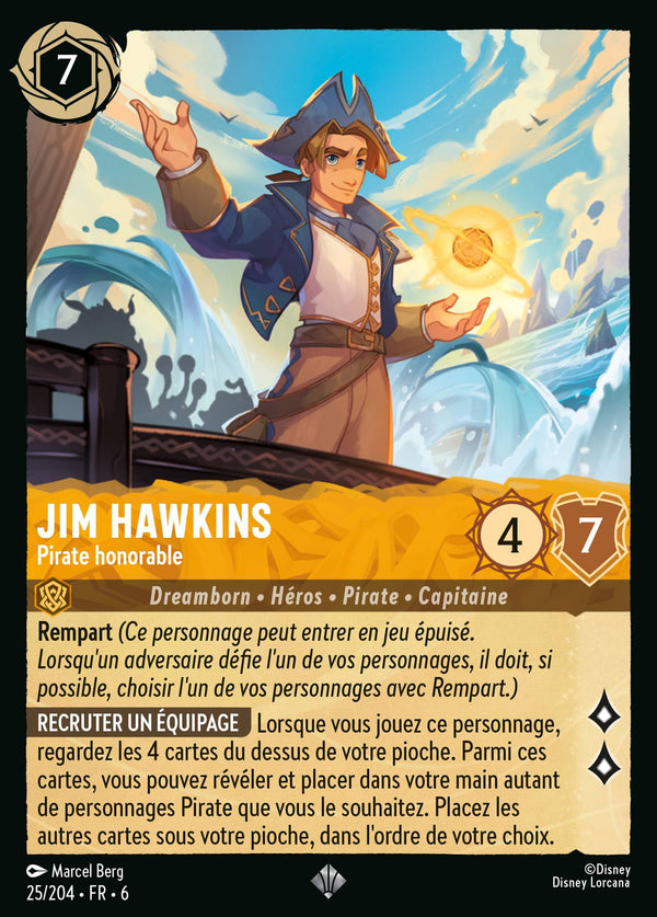 Jim Hawkins - Pirate honorable — Carte Disney Lorcana 25 La Mer Azurite