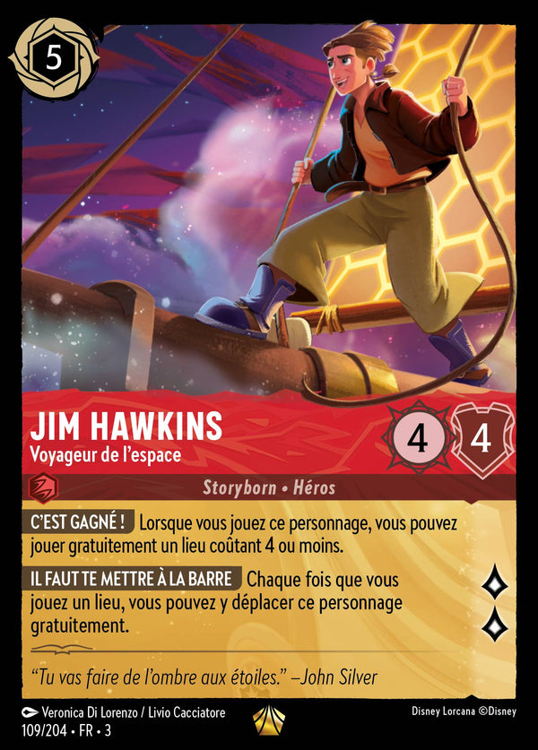 109/204 - Jim Hawkins - Voyageur de l'espace — Carte Disney Lorcana Les Terres d'Encres 109/204