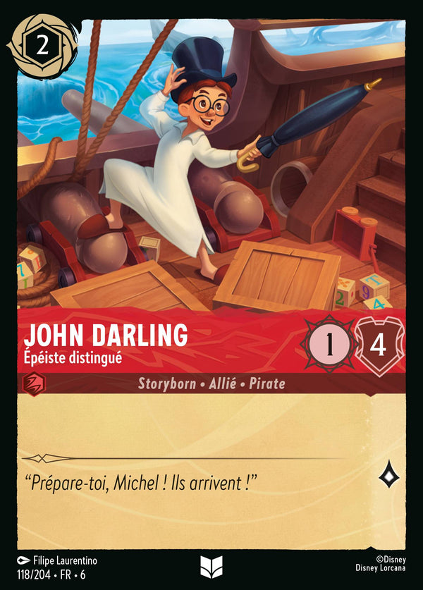 John Darling - Épéiste distingué — Carte Disney Lorcana 118 La Mer Azurite
