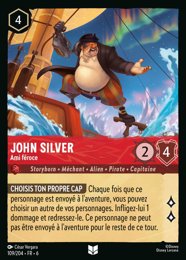 John Silver - Ami féroce — Carte Disney Lorcana 109 La Mer Azurite