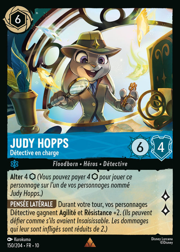 150/204 - Judy Hopps - Détective en charge — Carte Disney Lorcana Lueurs dans les Profondeurs 150/204