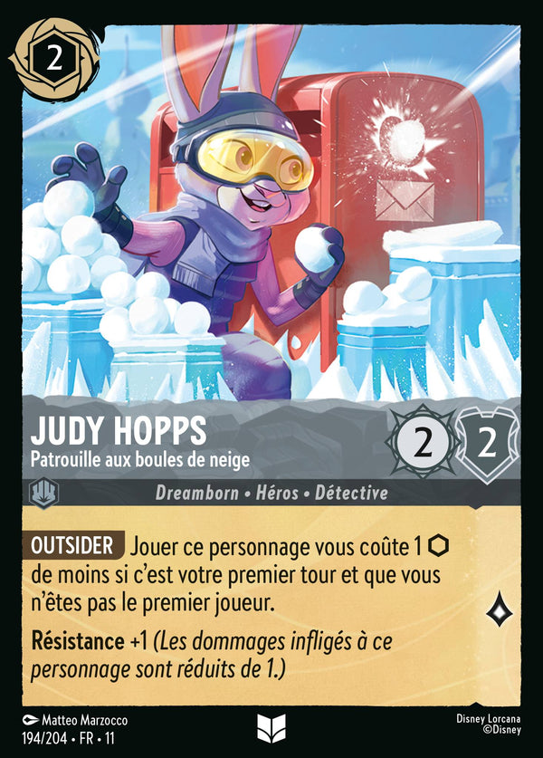 194/204 - Judy Hopps - Patrouille aux boules de neige — Carte Disney Lorcana Givresort 194/204