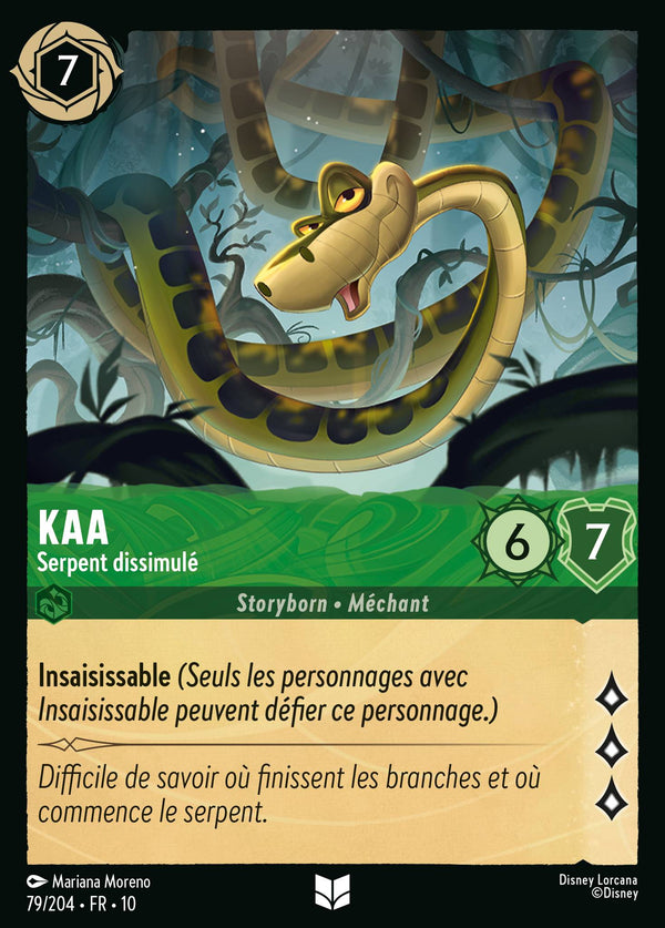 079/204 - Kaa - Serpent dissimulé — Carte Disney Lorcana Lueurs dans les Profondeurs 79/204