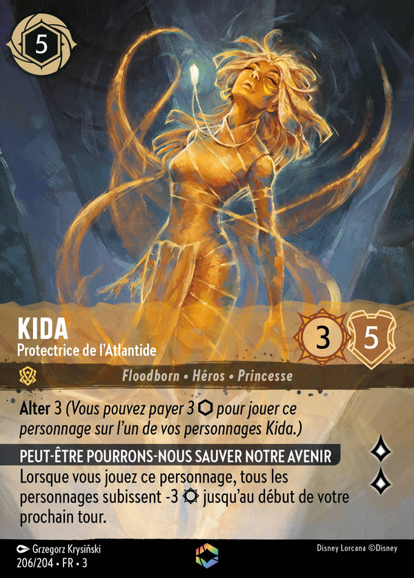 206/204 - Kida - Protectrice de l'Atlantide — Carte Disney Lorcana Les Terres d'Encres 206/204