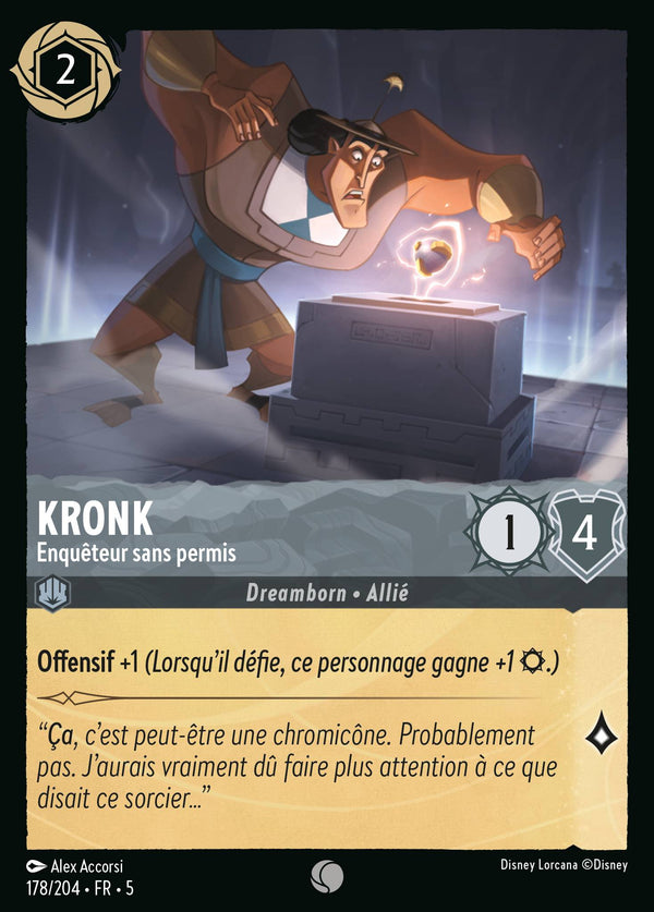 178/204 - Kronk - Enquêteur sans permis — Carte Disney Lorcana Ciel Scintillant 178/204