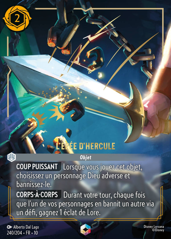 240/204 - L'épée d'Hercule — Carte Disney Lorcana Lueurs dans les Profondeurs 240/204