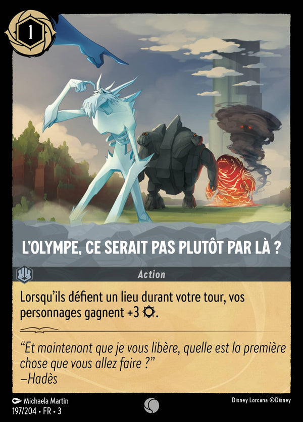 197/204 - L'Olympe, ce serait pas plutôt par là ? — Carte Disney Lorcana Les Terres d'Encres 197/204