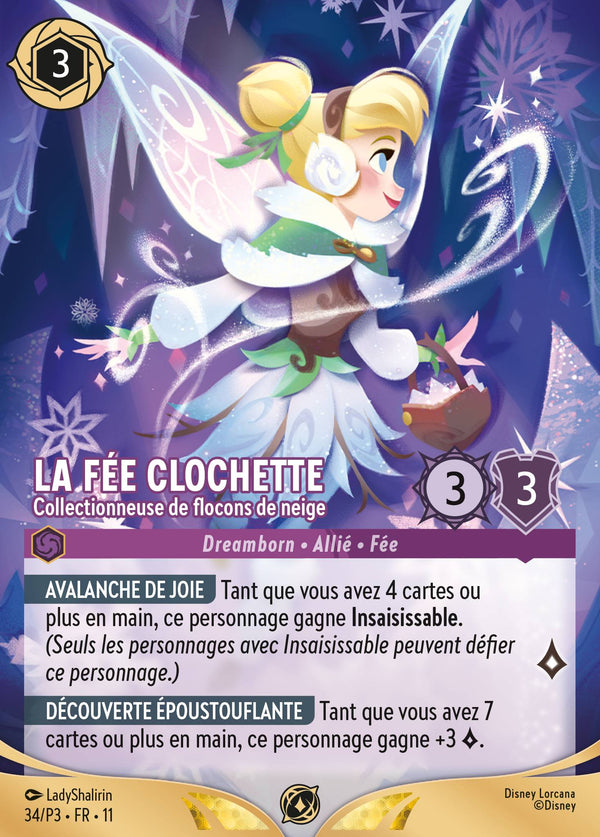 034/204 - La Fée Clochette - Collectionneuse de flocons de neige — Carte Disney Lorcana Givresort 34/P3