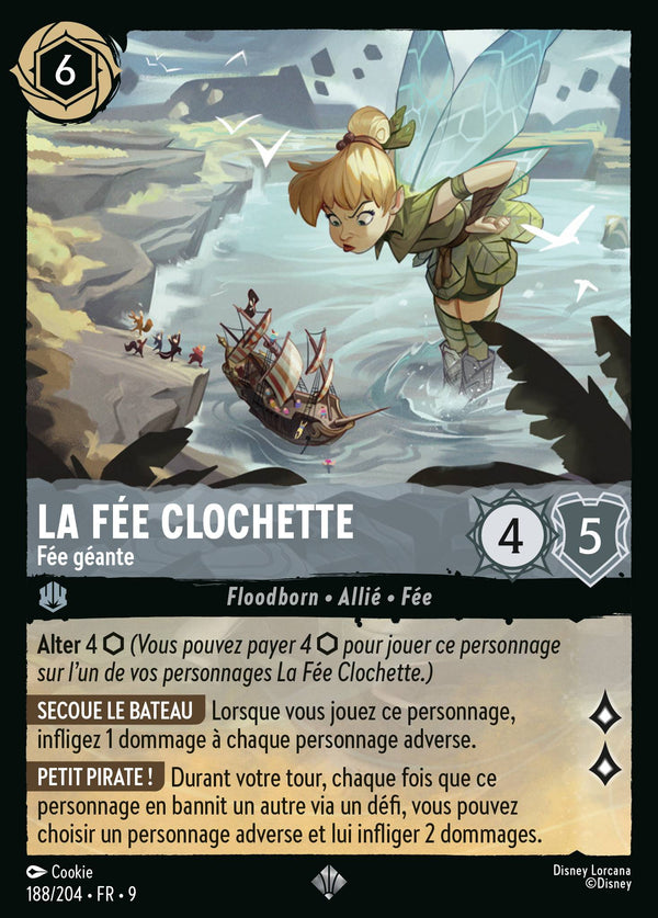 188/204 - La Fée Clochette - Fée géante — Carte Disney Lorcana Fabuleux 188/204