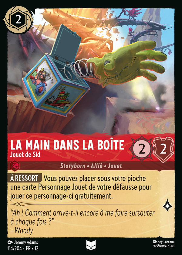 114/204 - La Main dans la Boîte - Jouet de Sid — Carte Disney Lorcana Contrées Inconnues 114/204
