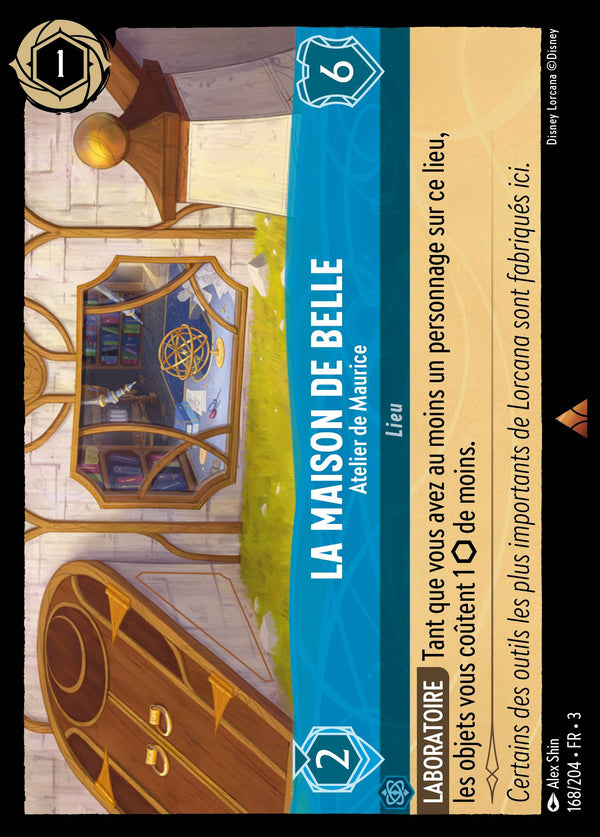 168/204 - La maison de Belle - Atelier de Maurice — Carte Disney Lorcana Les Terres d'Encres 168/204