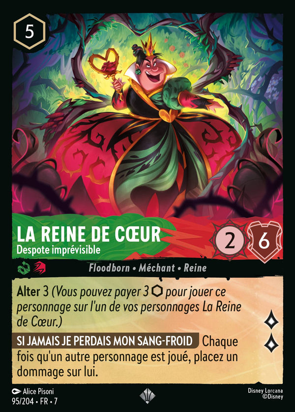 095/204 - La Reine de Cœur - Despote imprévisible — Carte Disney Lorcana L'île d'Archazia 95/204