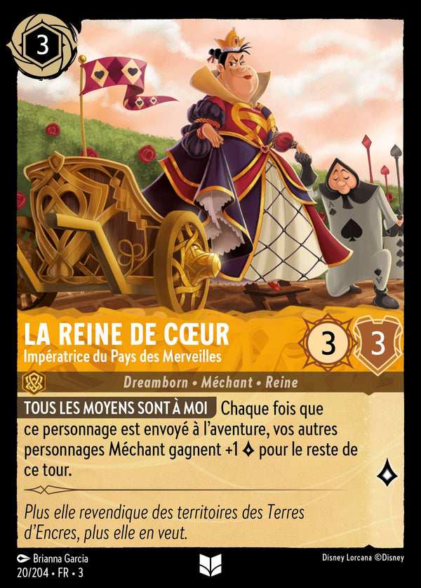 020/204 - La Reine de Cœur - Impératrice du Pays des Merveilles — Carte Disney Lorcana Les Terres d'Encres 20/204