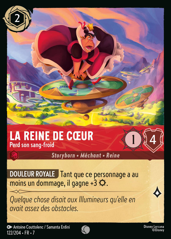 122/204 - La Reine de Cœur - Perd son sang-froid — Carte Disney Lorcana L'île d'Archazia 122/204