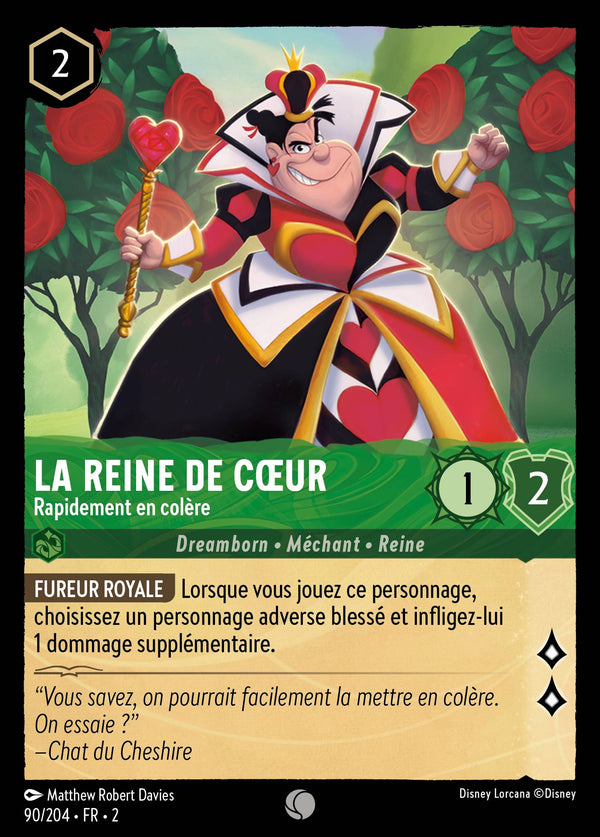 090/204 - La Reine de Cœur - Rapidement en colère — Carte Disney Lorcana L'Ascension des Floodborn 90/204