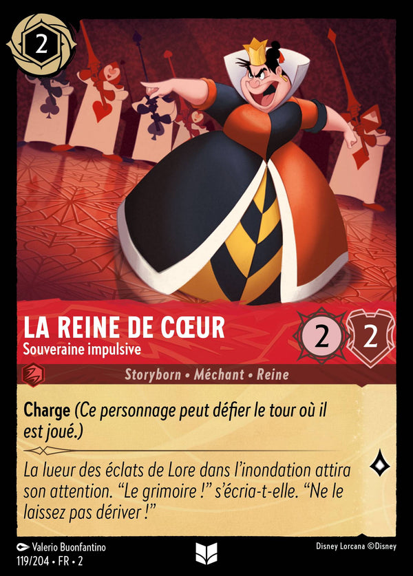 119/204 - La Reine de Cœur - Souveraine impulsive — Carte Disney Lorcana L'Ascension des Floodborn 119/204
