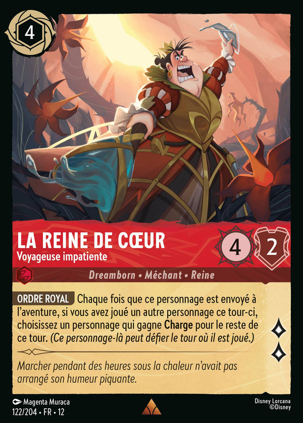 122/204 - La Reine de Cœur - Voyageuse impatiente — Carte Disney Lorcana Contrées Inconnues 122/204
