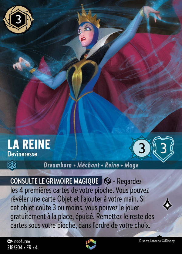 218/204 - La Reine - Devineresse — Carte Disney Lorcana Le Retour d'Ursula 218/204