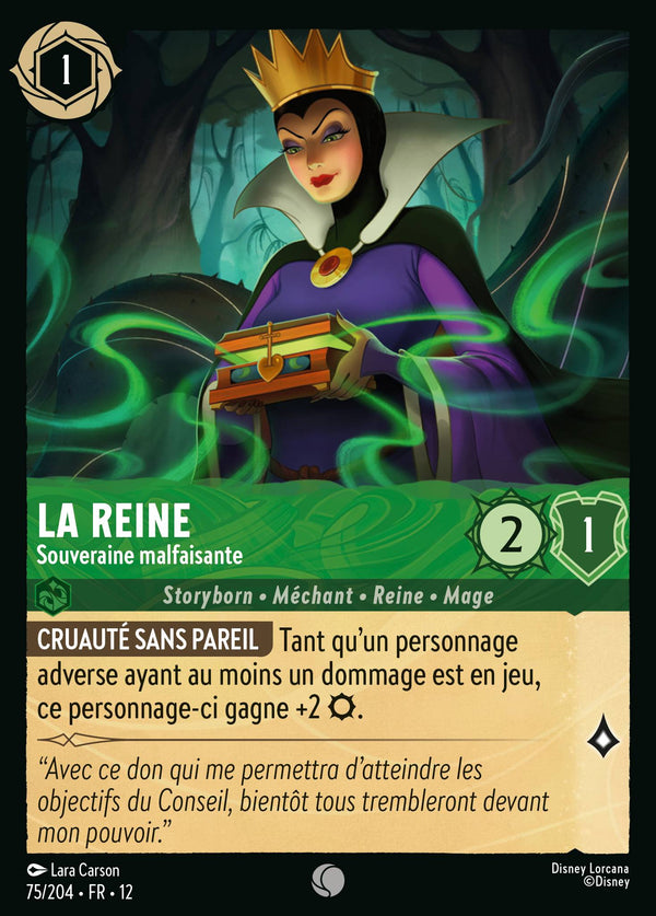 075/204 - La Reine - Souveraine malfaisante — Carte Disney Lorcana Contrées Inconnues 75/204