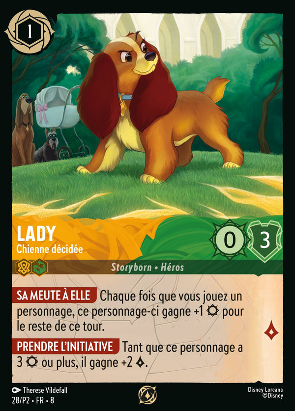028/204 - Lady - Chienne décidée — Carte Disney Lorcana Le Règne de Jafar 28/P2