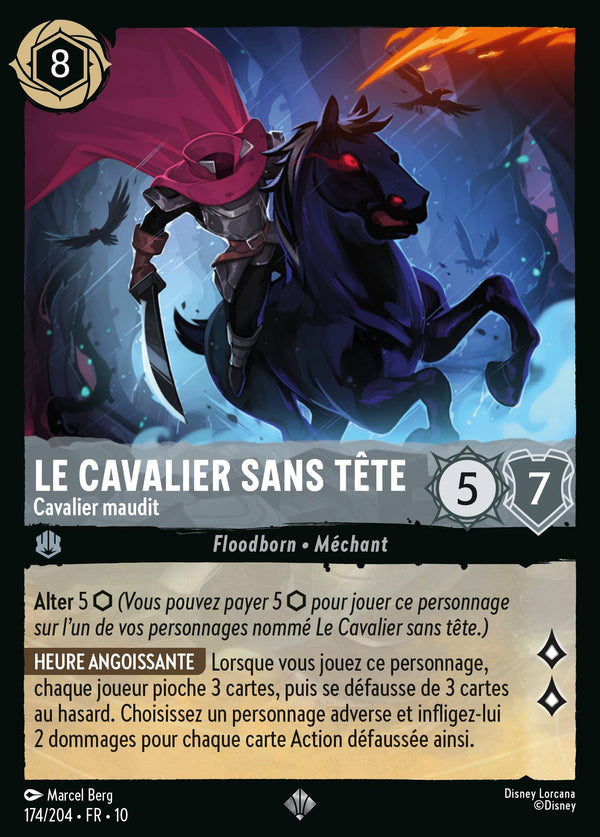 174/204 - Le Cavalier sans tête - Cavalier maudit — Carte Disney Lorcana Lueurs dans les Profondeurs 174/204