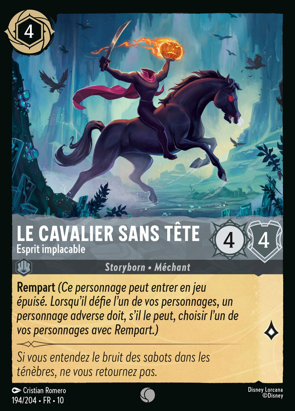 194/204 - Le Cavalier sans tête - Esprit implacable — Carte Disney Lorcana Lueurs dans les Profondeurs 194/204