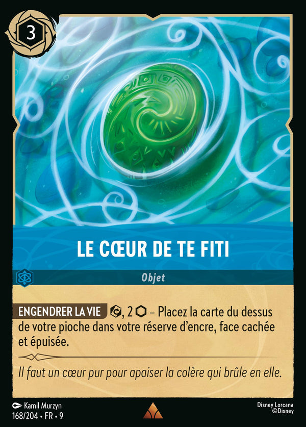 168/204 - Le Cœur de Te Fiti — Carte Disney Lorcana Fabuleux 168/204