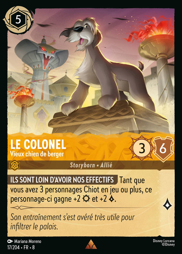 017/204 - Le Colonel - Vieux chien de berger — Carte Disney Lorcana Le Règne de Jafar 17/204