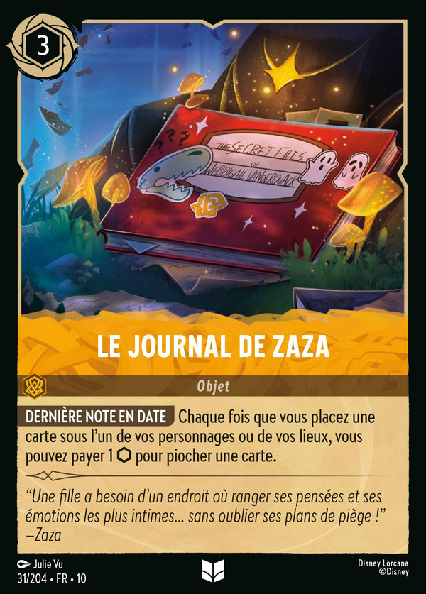 031/204 - Le journal de Zaza — Carte Disney Lorcana Lueurs dans les Profondeurs 31/204