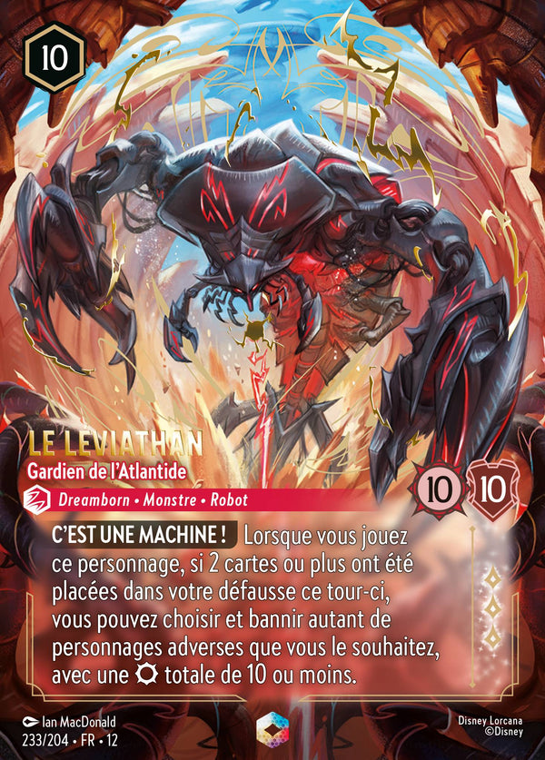 233/204 - Le Léviathan - Gardien de l'Atlantide — Carte Disney Lorcana Contrées Inconnues 233/204