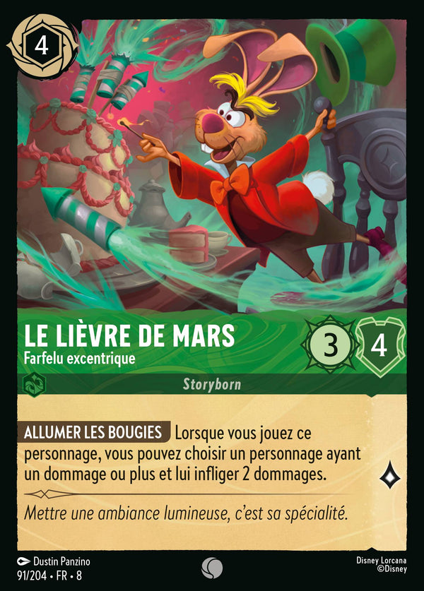 091/204 - Le Lièvre de Mars - Farfelu excentrique — Carte Disney Lorcana Le Règne de Jafar 91/204
