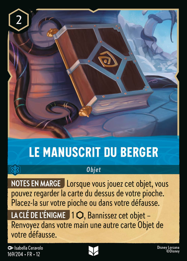 169/204 - Le Manuscrit du Berger — Carte Disney Lorcana Contrées Inconnues 169/204