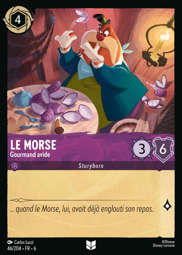 046/204 - Le Morse - Gourmand avide — Carte Disney Lorcana La Mer Azurite 46/204