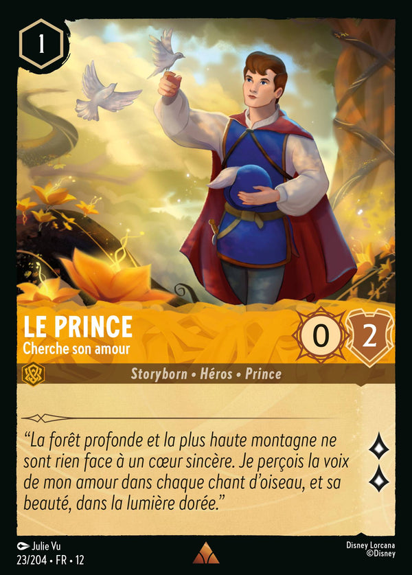 023/204 - Le Prince - Cherche son amour — Carte Disney Lorcana Contrées Inconnues 23/204