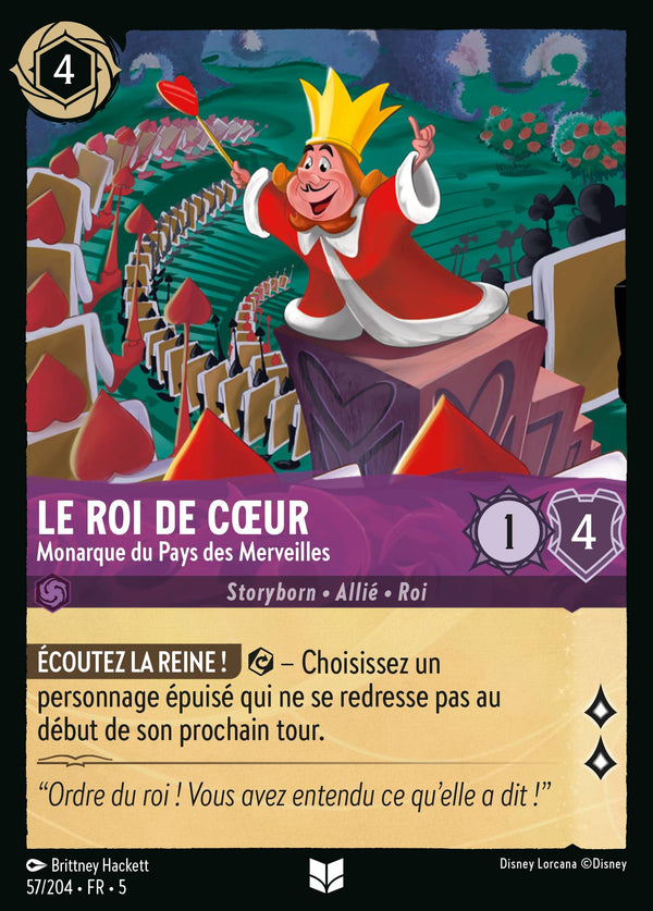 057/204 - Le Roi de Cœur - Monarque du Pays des Merveilles — Carte Disney Lorcana Ciel Scintillant 57/204