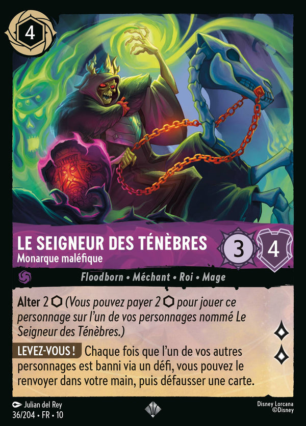 036/204 - Le Seigneur des Ténèbres - Monarque maléfique — Carte Disney Lorcana Lueurs dans les Profondeurs 36/204