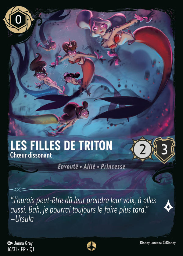 Les Filles de Triton - Choeur dissonant — Carte Disney Lorcana 16 Quête des Illumineurs - Menace des profondeurs
