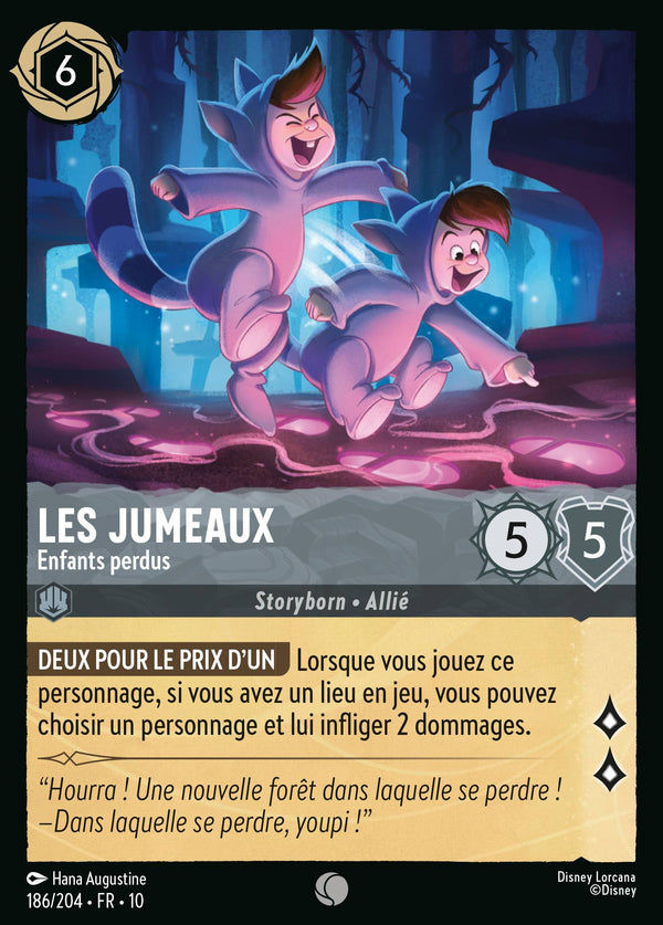 186/204 - Les jumeaux - Enfants perdus — Carte Disney Lorcana Lueurs dans les Profondeurs 186/204
