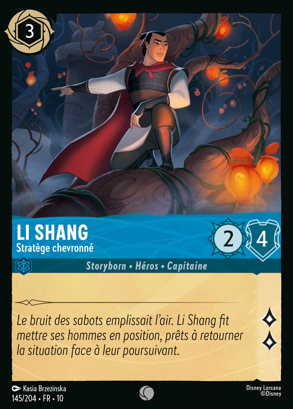 145/204 - Li Shang - Stratège chevronné — Carte Disney Lorcana Lueurs dans les Profondeurs 145/204