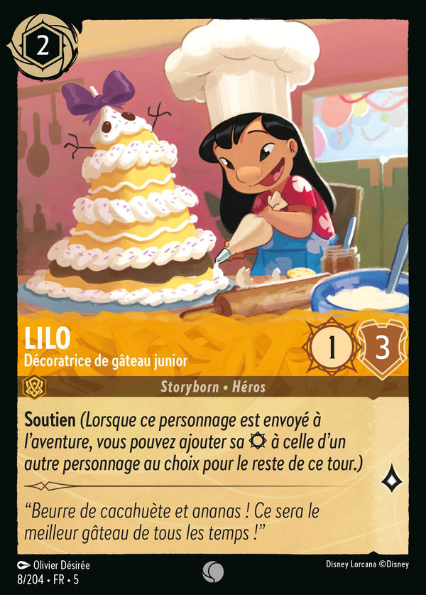 008/204 - Lilo - Décoratrice de gâteau junior — Carte Disney Lorcana Ciel Scintillant 8/204
