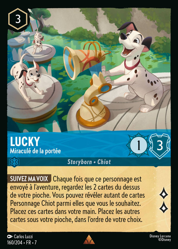 160/204 - Lucky - Miraculé de la portée — Carte Disney Lorcana L'île d'Archazia 160/204