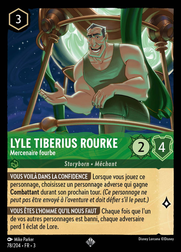 078/204 - Lyle Tiberius Rourke - Mercenaire fourbe — Carte Disney Lorcana Les Terres d'Encres 78/204