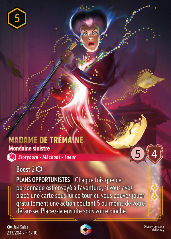 233/204 - Madame de Trémaine - Mondaine sinistre — Carte Disney Lorcana Lueurs dans les Profondeurs 233/204